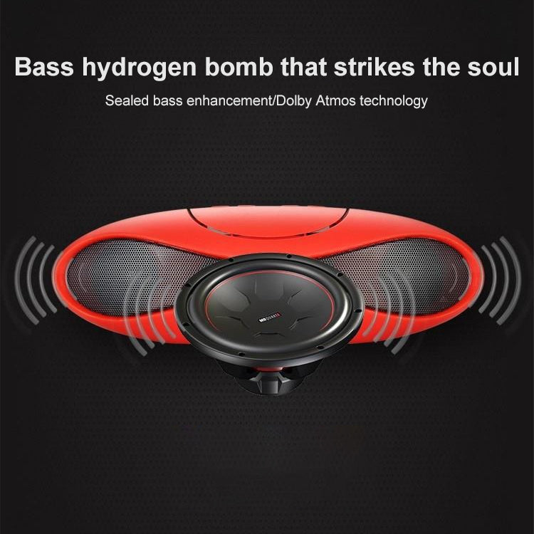 Loa Bluetooth mini 3D stereo hình bóng bầu dục có khe cắm thẻ TF (màu xanh dương)