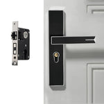 Khóa cửa trong nhà bằng hợp kim nhôm nam châm mạnh mẽ không tiếng ồn, tay cầm phần cứng khóa phòng ngủ, thân khóa nhỏ màu vàng đen 50, thân khóa nhỏ màu bạc đen 50