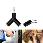 Bộ chuyển đổi âm thanh mini hình chữ Y 3.5mm đực sang đôi 3.5mm cái, móc khóa
