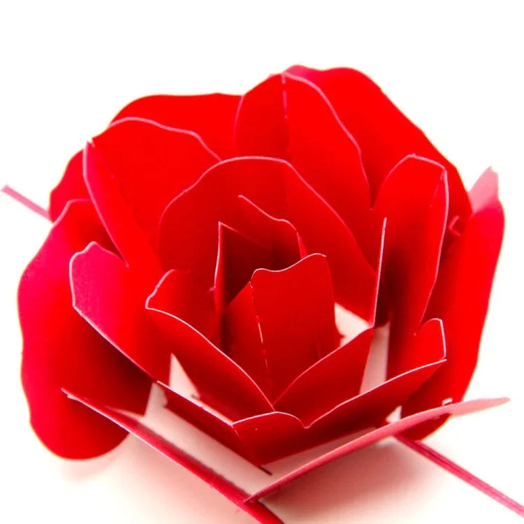 Thiệp chúc mừng hoa hồng nổi 3D cảm ơn, thiệp giấy thủ công trống cổ điển, thiệp quà sinh nhật tình yêu, kích thước: 13x16cm, thủ công trống