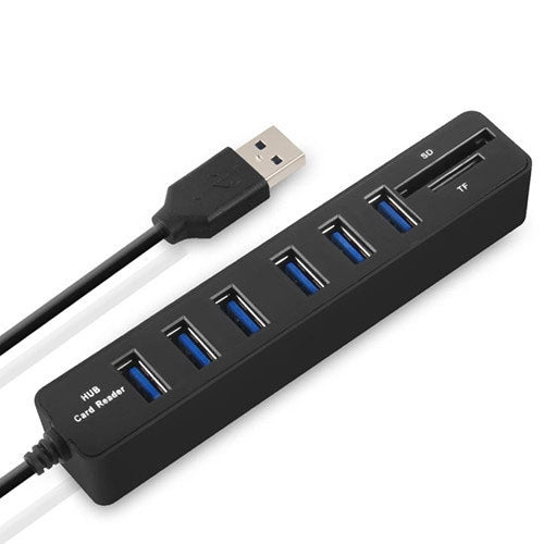 Bộ chia USB 2.0 đa cổng tốc độ cao 6 cổng kèm đầu đọc thẻ TF SD