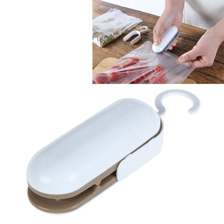 Máy hàn miệng túi mini gia đình, kẹp niêm phong, màu nâu, xám