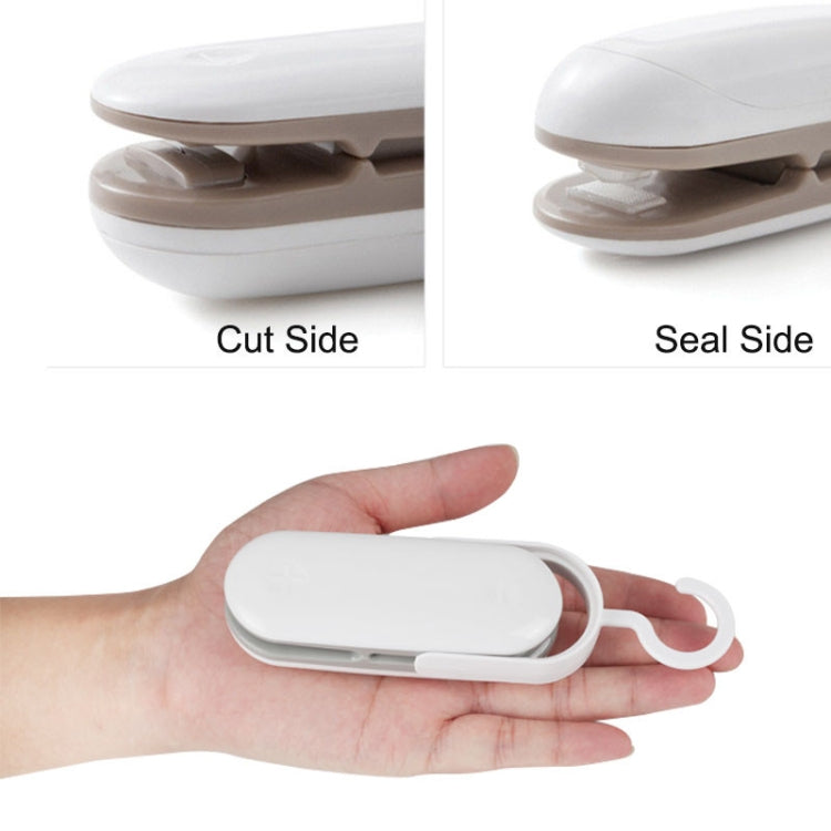 Máy hàn miệng túi mini gia đình, kẹp niêm phong, màu nâu, xám