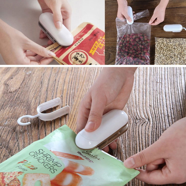 Máy hàn miệng túi mini gia đình, kẹp niêm phong, màu nâu, xám