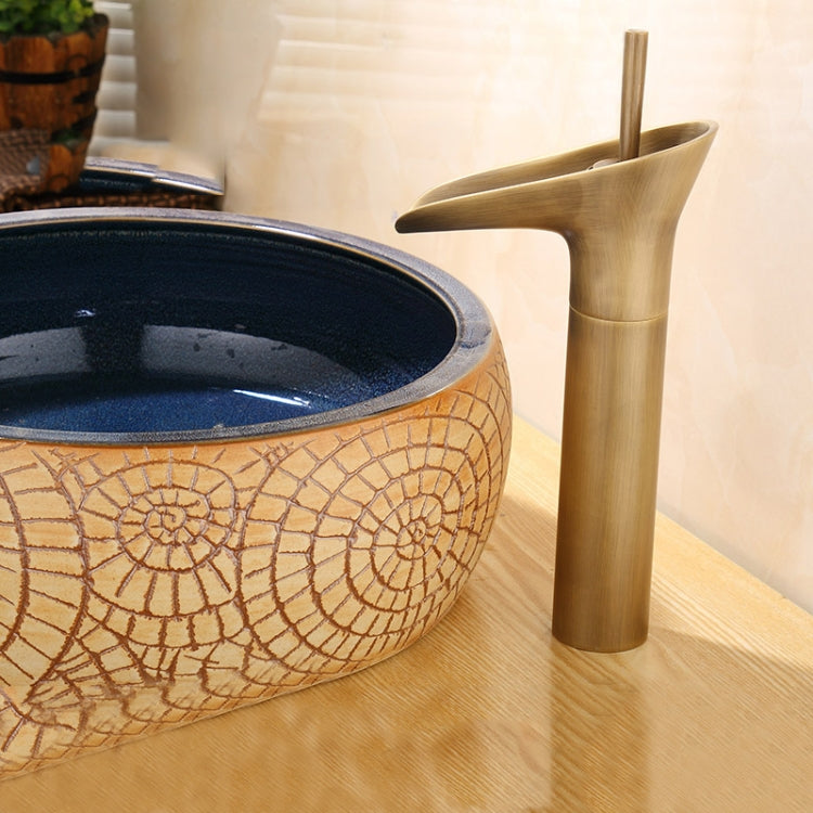 Vòi rửa lavabo phòng tắm kiểu thác nước nóng lạnh, 84535-1, loại cao 84535, màu đen 99529