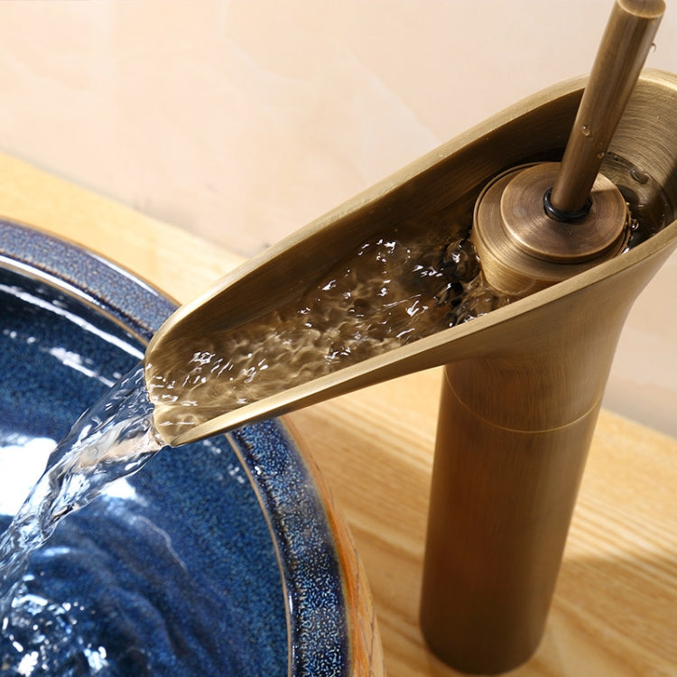 Vòi rửa lavabo phòng tắm kiểu thác nước nóng lạnh, 84535-1, loại cao 84535, màu đen 99529