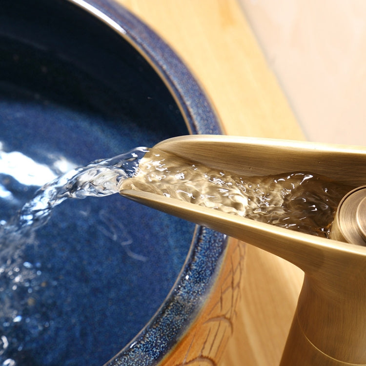 Vòi rửa lavabo phòng tắm kiểu thác nước nóng lạnh, 84535-1, loại cao 84535, màu đen 99529