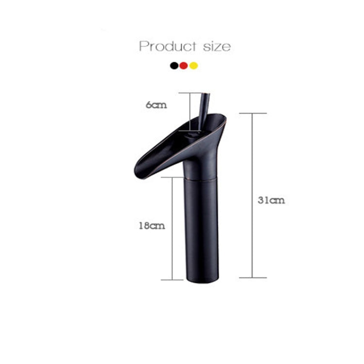 Vòi rửa lavabo phòng tắm kiểu thác nước nóng lạnh, 84535-1, loại cao 84535, màu đen 99529