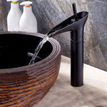 Vòi rửa lavabo phòng tắm kiểu thác nước nóng lạnh, 84535-1, loại cao 84535, màu đen 99529