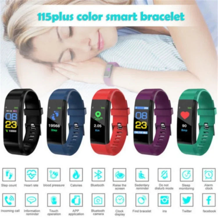 Đồng hồ thông minh ID115 màn hình OLED 0.96 inch Dây đeo đo bước chân theo dõi thể thao, ID115 Đen, ID115 Đỏ, ID115 Xanh lá, ID115 Tím, ID115 Xanh dương