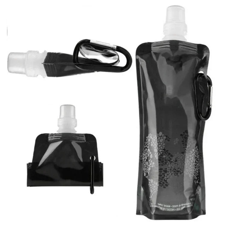Túi nước silicon gấp siêu nhẹ 0,5L di động, dụng cụ thể thao ngoài trời, bình mềm đi bộ cắm trại, túi chống thấm nước