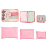 6 PCS/Set Travel Bag ClothesLuggage Organizer High Capacity Mesh Packing Cubes