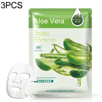 Bộ 3 mặt nạ chăm sóc da từ thực vật dưỡng ẩm, kiểm soát dầu, loại bỏ mụn đầu đen, mặt nạ bọc, chăm sóc da mặt, các loại: việt quất, nha đam, ô liu, mật ong, lựu đỏ, dưa leo