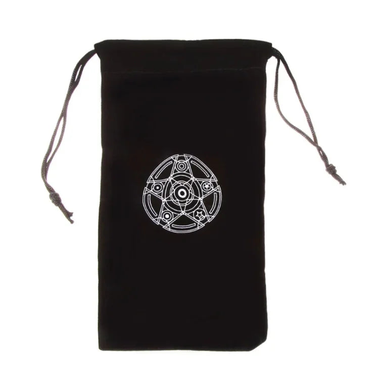Túi bài Tarot ngũ giác nhung Mini dây rút gia đình, Túi dây rút