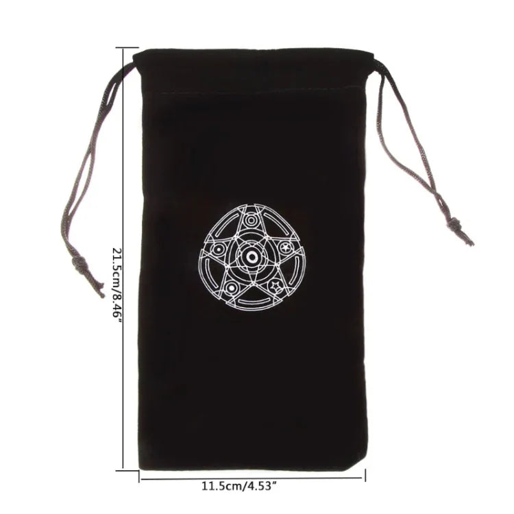 Túi bài Tarot ngũ giác nhung Mini dây rút gia đình, Túi dây rút