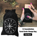 Túi bài Tarot ngũ giác nhung Mini dây rút gia đình, Túi dây rút