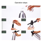 Bình xịt soda CO2 thủ công, máy tạo bọt nước, máy làm đồ uống lạnh cocktail soda, nhôm, dụng cụ làm soda tại nhà, dung tích: 1L