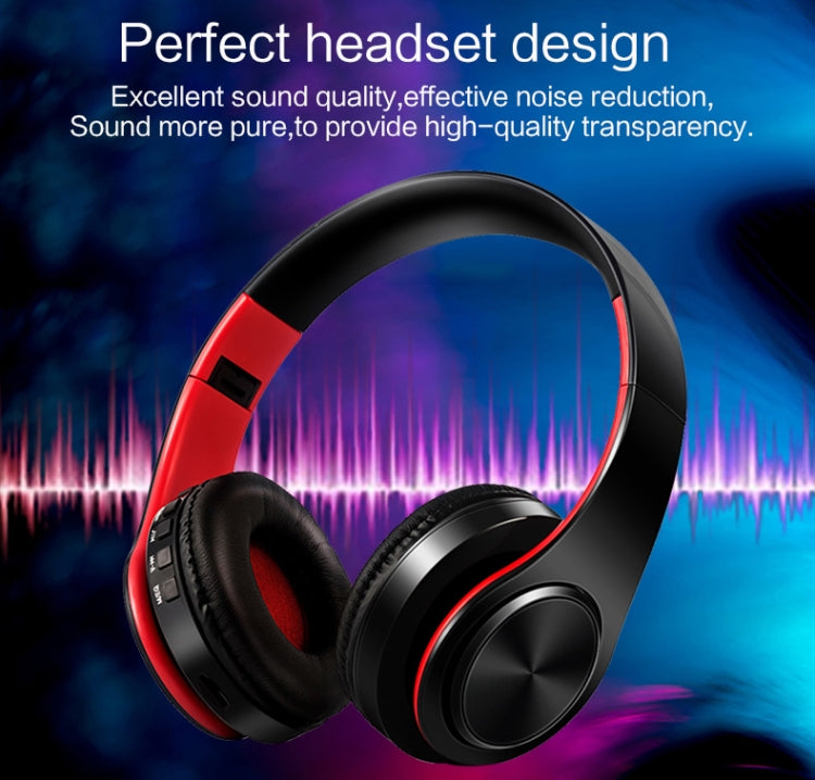 Tai nghe Bluetooth stereo HiFi không dây cho Xiaomi iPhone Samsung Tablet, có mic, Hỗ trợ thẻ SD & FM