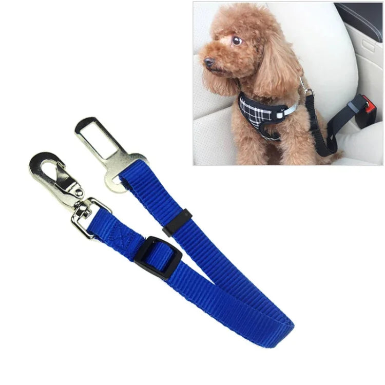 Dây Dẫn Dây Đai An Toàn Ghế Ô Tô Cho Chó Thú Cưng Kẹp Nylon, Đỏ, Đen, Xanh Dương
