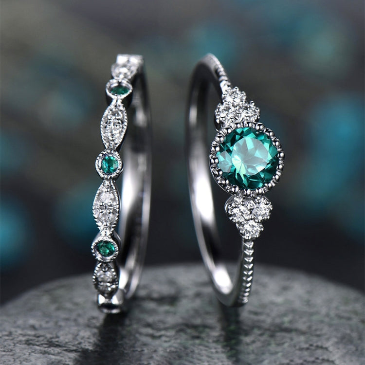 Bộ 2 nhẫn đá zircon thời trang cho nữ, size 5, 6, 7, 8, 9, 10