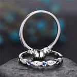 Bộ 2 nhẫn đá zircon thời trang cho nữ, size 5, 6, 7, 8, 9, 10
