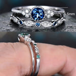 Bộ 2 nhẫn đá zircon thời trang cho nữ, size 5, 6, 7, 8, 9, 10