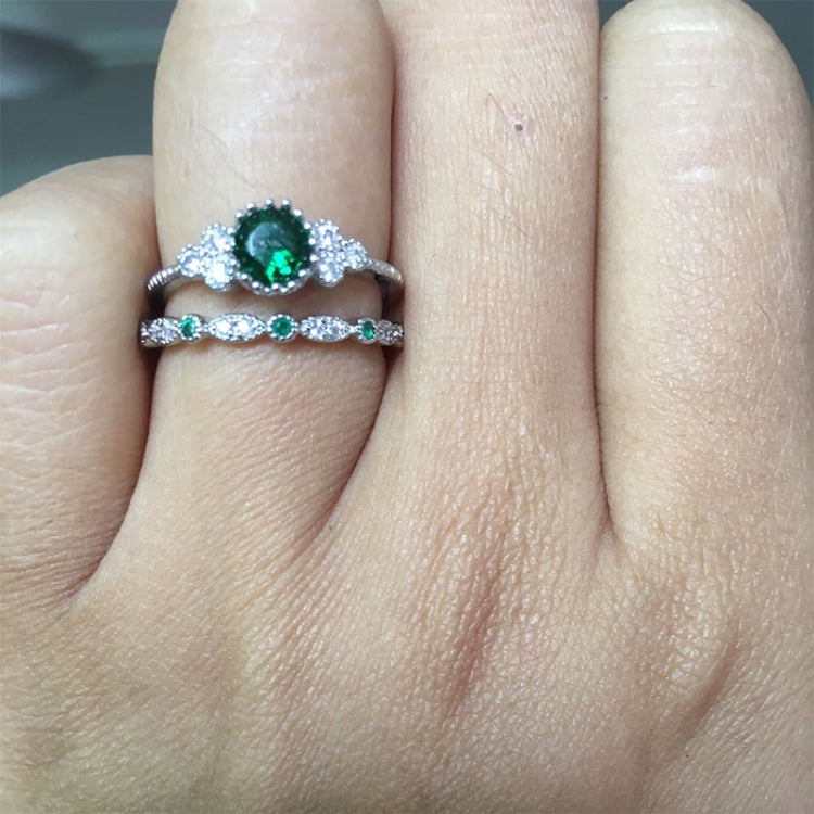 Bộ 2 nhẫn đá zircon thời trang cho nữ, size 5, 6, 7, 8, 9, 10