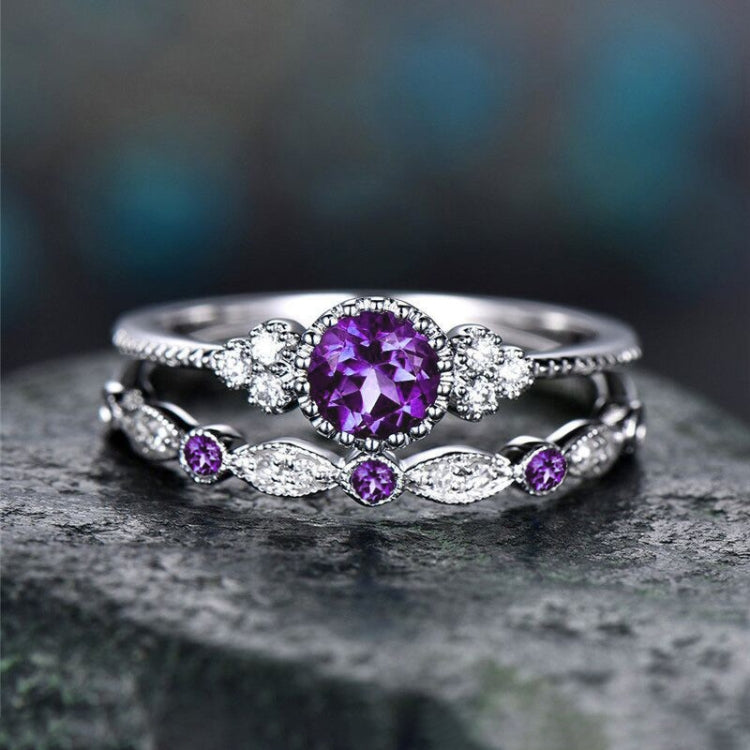 Bộ 2 nhẫn đá zircon thời trang cho nữ, size 5, 6, 7, 8, 9, 10