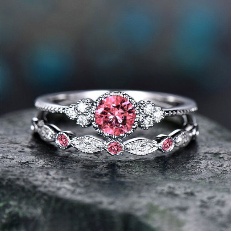 Bộ 2 nhẫn đá zircon thời trang cho nữ, size 5, 6, 7, 8, 9, 10