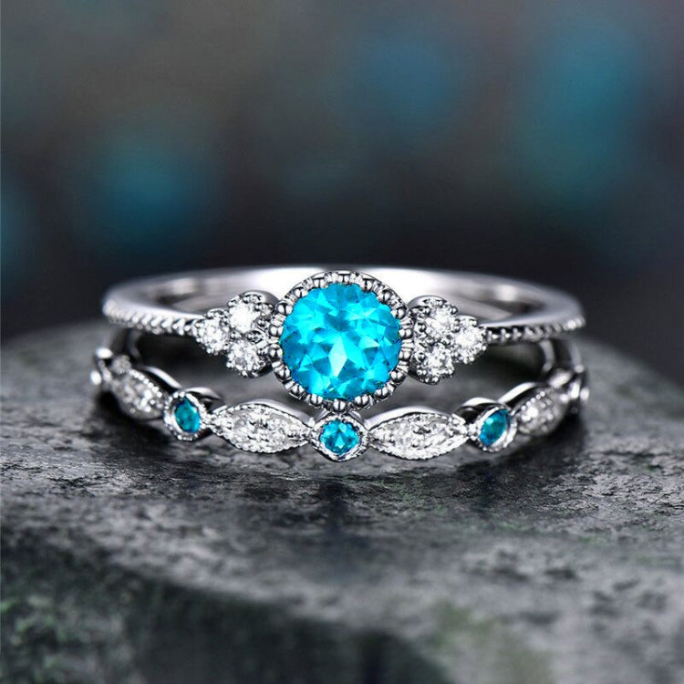 Bộ 2 nhẫn đá zircon thời trang cho nữ, size 5, 6, 7, 8, 9, 10