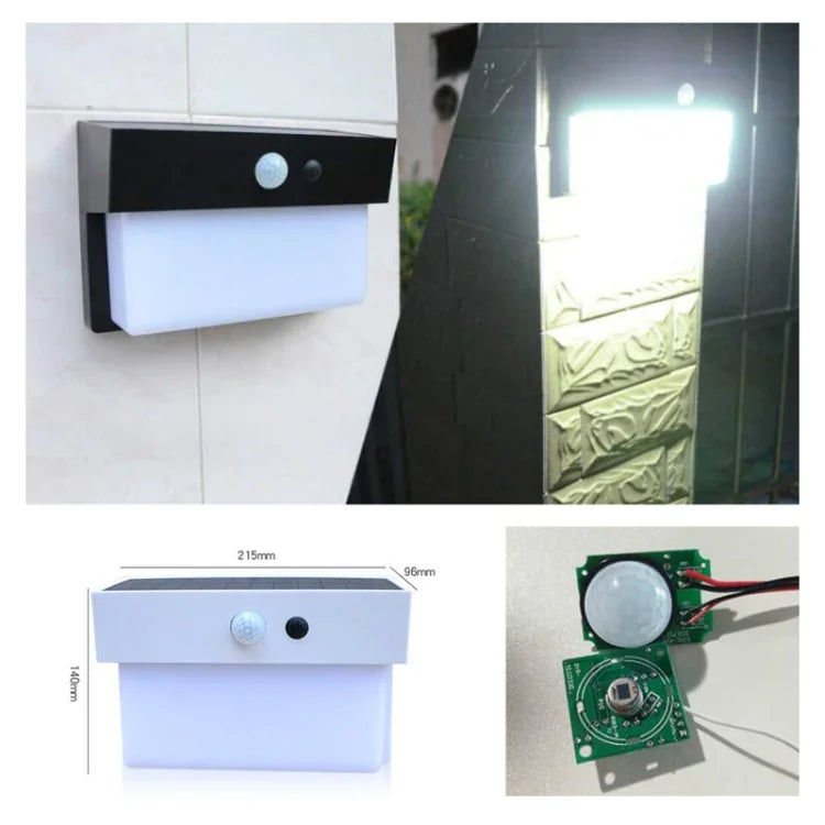 Đèn cảnh quan năng lượng mặt trời 2.5W 50 LED ngoài trời sân, đèn tường điều khiển + cảm biến radar
