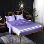 Bộ ga trải giường bốn món vỏ gối, ga phẳng, ga chun mô phỏng lụa băng tại nhà, US-Full/UK-D:138x190x35cm, US-Queen/UK-K:153x203x35cm, US-King:198x203x35cm, UK-SK:180x200x35cm, US-King: 198x203x35cm