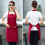 Tạp dề bếp màu trơn cho nữ, nam, đầu bếp, phục vụ, quán cà phê, nướng BBQ, thợ làm tóc