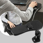 Khay chuột xoay cho máy tính để bàn và laptop, tấm đỡ khuỷu tay và cổ tay, lắp trên bàn và ghế