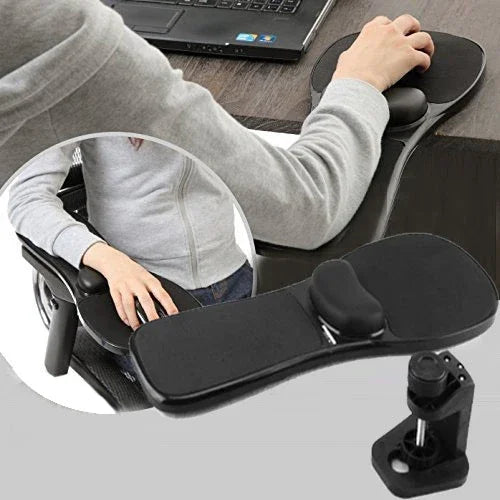 Khay chuột xoay cho máy tính để bàn và laptop, tấm đỡ khuỷu tay và cổ tay, lắp trên bàn và ghế