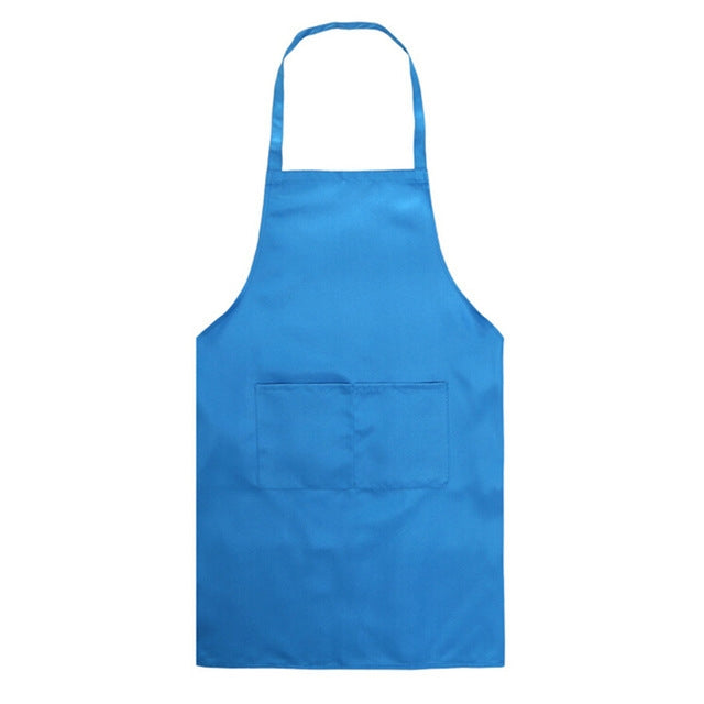 2 chiếc tạp dề đầu bếp nhà bếp có túi, màu đen, đỏ, đỏ hồng, xanh lá, xanh dương, tím, vàng, cà phê, cam