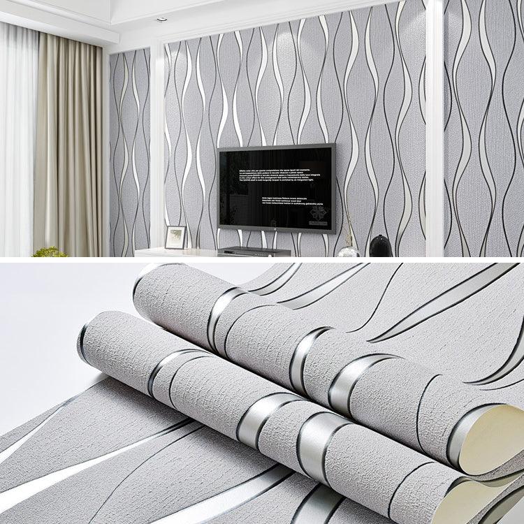 Giấy dán tường không dệt 3D sóng nước đơn giản trang trí nhà cửa