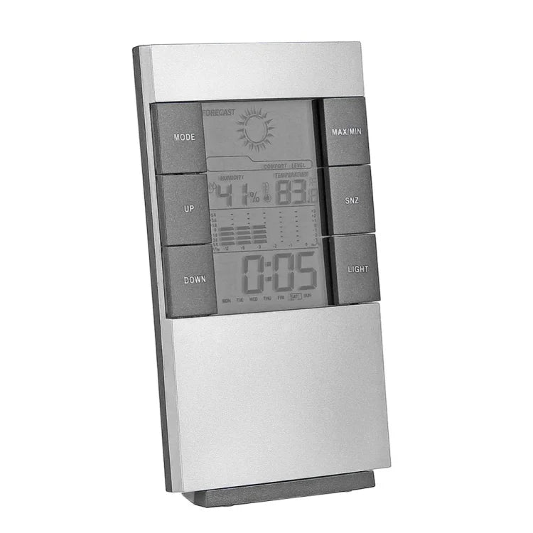 Máy đo nhiệt độ độ ẩm kỹ thuật số LCD gia đình, đồng hồ báo thức, Máy đo độ ẩm