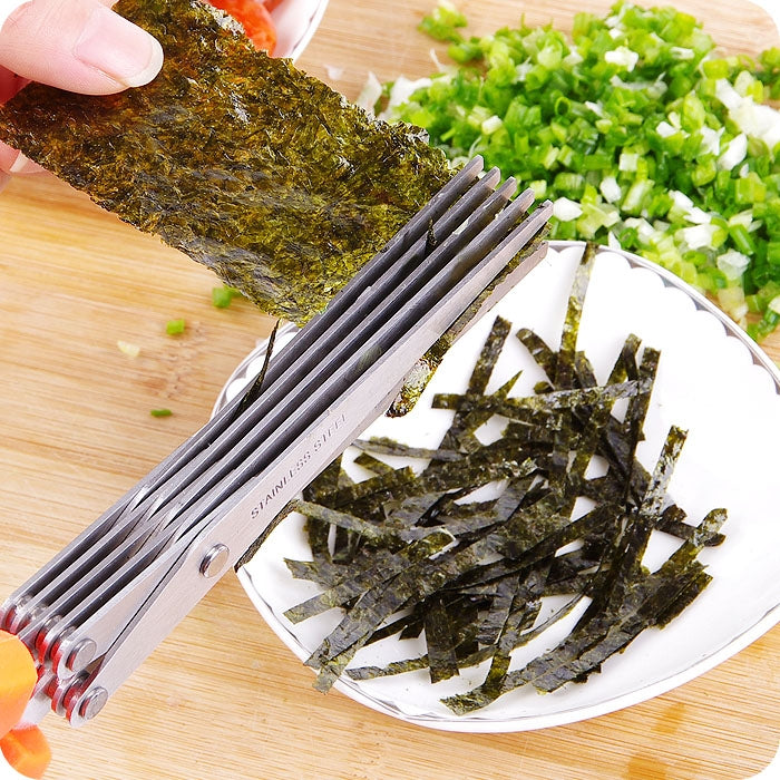 Kéo bếp 5 lớp cắt rau thơm húng quế, hương thảo, thái hành lá