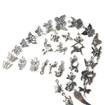 100 chiếc vòng tay châu Âu màu bạc cổ điển pha trộn, mặt dây chuyền charm thời trang DIY thủ công