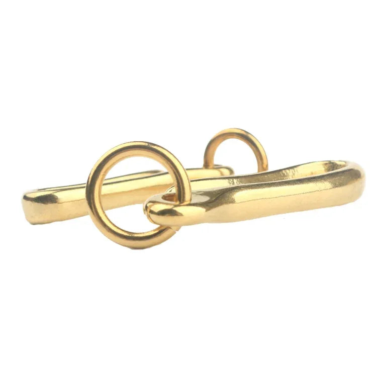 Móc khóa đồng thau nguyên khối kiểu cổ, móc U dây thắt lưng, dây ví, móc câu cá, 6cm có vòng đồng, 6cm không có vòng đồng