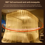 Màn chống muỗi ba cửa kéo được ray dẫn hướng hình chữ U, 120x200 cm, 150x200 cm, 180x200 cm, 180x220 cm, 200x220 cm