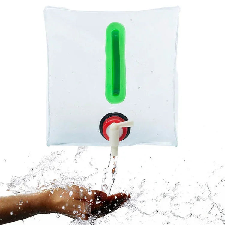 Xô gấp cắm trại ngoài trời 20L, túi nước nhựa trong suốt gấp gọn, 20 (Xanh lá)