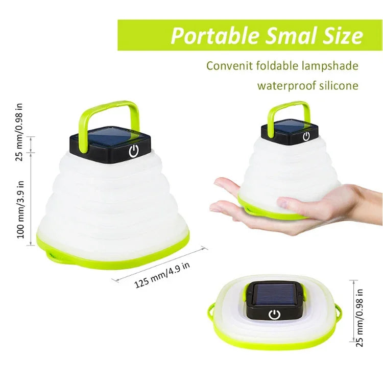 Đèn năng lượng mặt trời gập ngoài trời đèn lều cắm trại đèn LED cắm trại