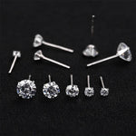 20 đôi / gói bông tai zircon sáu càng nữ ngọc trai kim cương trang sức