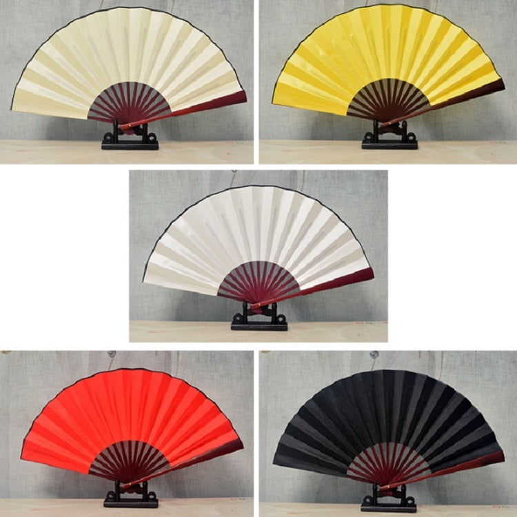 Quạt Gấp Vải Lụa Trơn Màu Thuần Trung Quốc Kiểu Quạt Thư Pháp, 8 inch, 10 inch