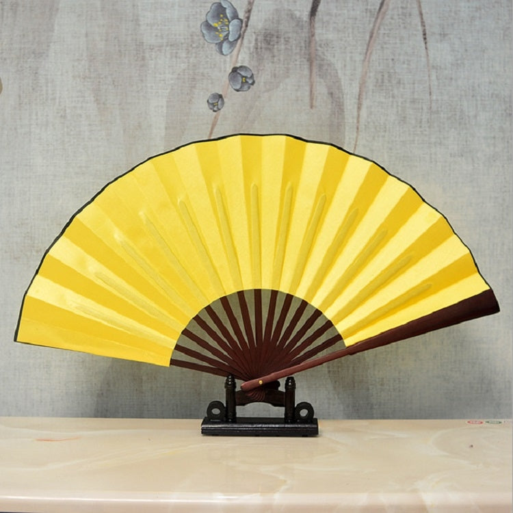 Quạt Gấp Vải Lụa Trơn Màu Thuần Trung Quốc Kiểu Quạt Thư Pháp, 8 inch, 10 inch