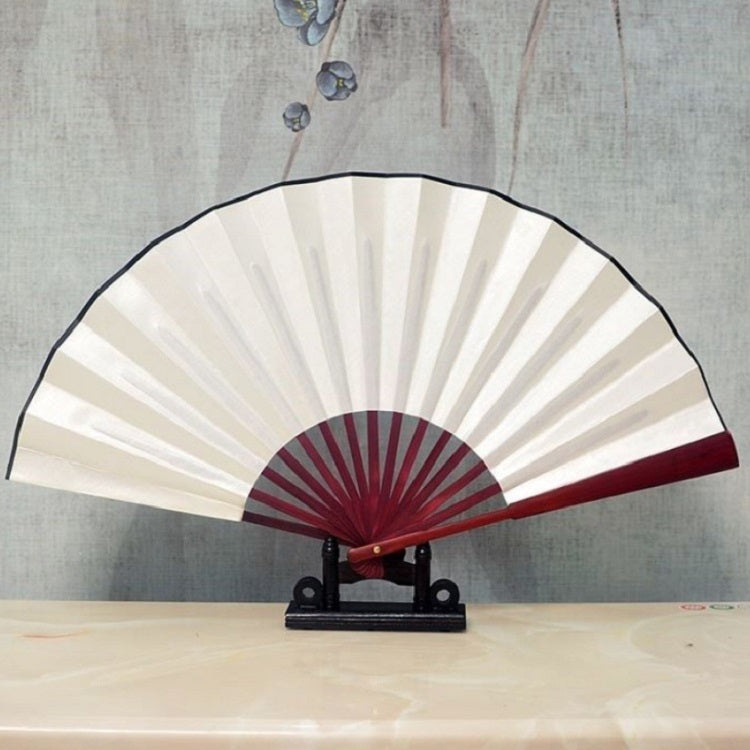 Quạt Gấp Vải Lụa Trơn Màu Thuần Trung Quốc Kiểu Quạt Thư Pháp, 8 inch, 10 inch