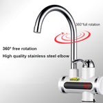 Máy nước nóng bếp 220V không bình chứa, vòi nước nóng điện tử có hiển thị nhiệt độ, nước từ dưới lên, nước từ bên hông