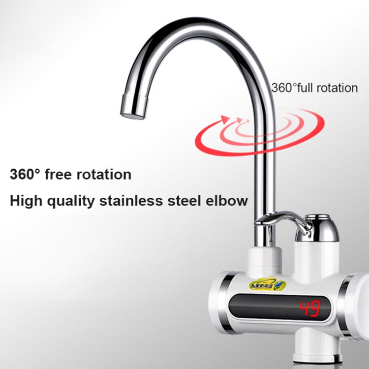 Máy nước nóng bếp 220V không bình chứa, vòi nước nóng điện tử có hiển thị nhiệt độ, nước từ dưới lên, nước từ bên hông